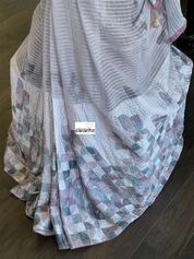 Designer Satin Georgette Sequin - Light Violet Gray