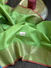 Tussar Silk Banarasi - Green Jewel Tone