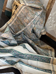 Pure Gicha Tussar Silk -  Beige Digital Printed