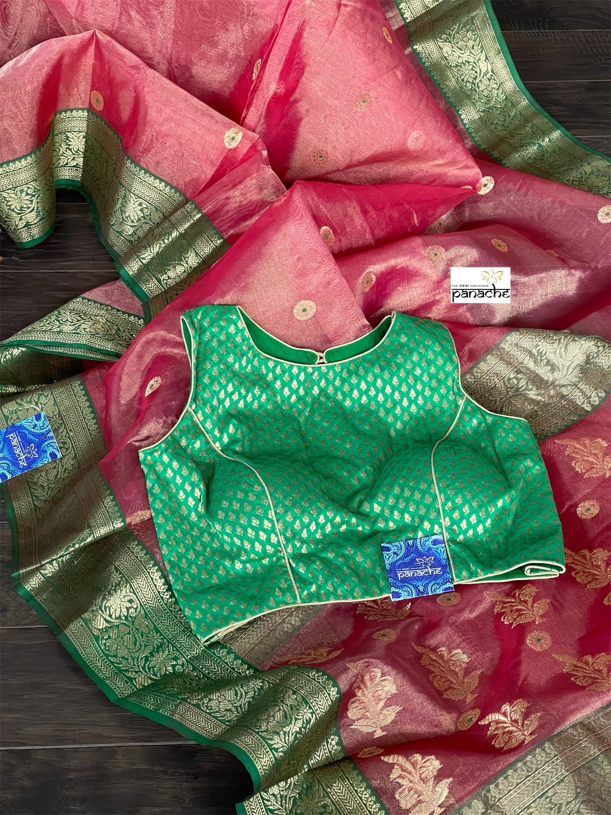 Designer Blouse - Green Banarasi Motifs