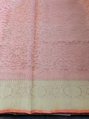 Organza Silk Jamdani Banarasi - Peach Kadwa