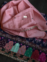 Georgette Designer Inspired Drape - Black Grey Multicolor