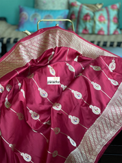 Pure Silk Banarasi - Red Antique Zari
