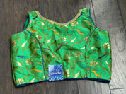 Designer Blouse - Green Blue Meenakari