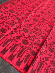 Semi Pashmina Stole - Red Black