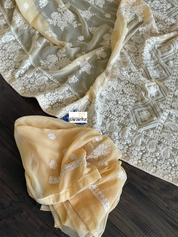 Designer Georgette - Pale Yellow Peach