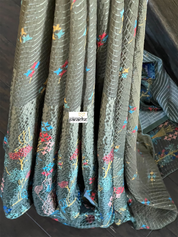 Designer Satin Georgette Sequin - Moss Green