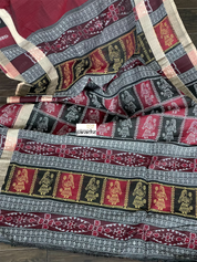 Pure Cotton Bomkai - Maroon Black