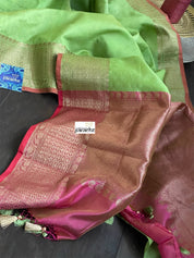 Tussar Silk Banarasi - Green Jewel Tone