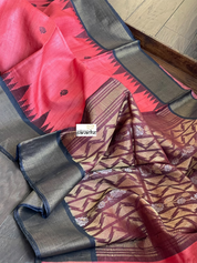 Pure Tussar Silk - Tomato Pink