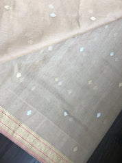 Kora Banarasi - Cream Beige Kadwa woven