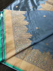 Katan Silk Banarasi - Grey Zari Woven
