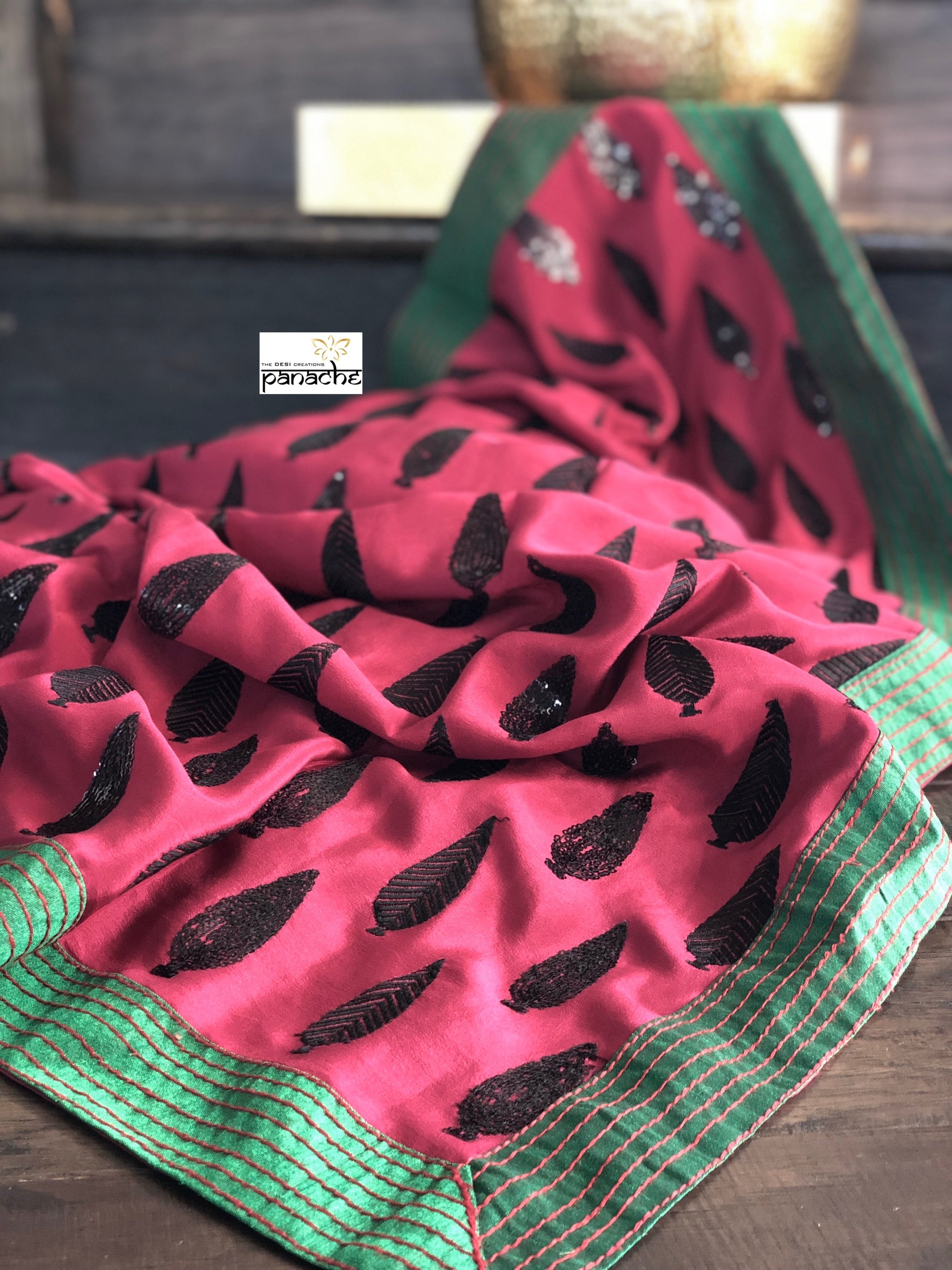 Designer Saree - Grape color Black sequin