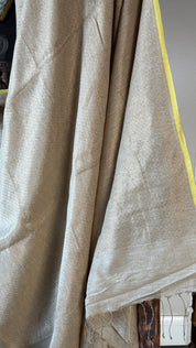 Pure Khadi Matka Cotton Brocade - Sand Color Handwove