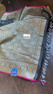 Soft Silk Banarasi - Grey Patola