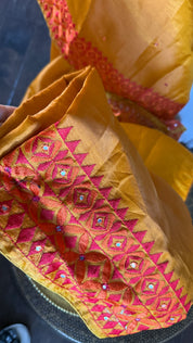Soft Silk Kathiyawadi Embroidered - Mustard
