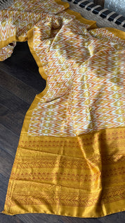 Bishnupur Silk Printed - Yellow Ikat