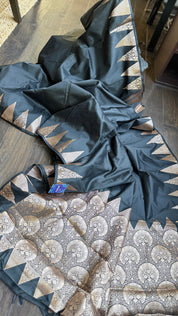 Soft Silk Banaras Saree - Black