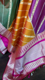 Pure Silk Banarasi - Rani Pink Rangkat Palla