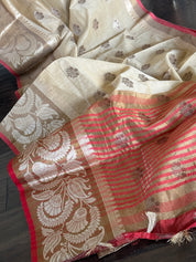 Cotton Silk Banarasi - Tan Red