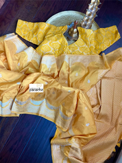 Pure Silk Kadwa Banarasi- Mango Yellow