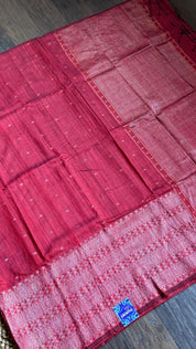 Pure Matka Silk - Maroon Zari Woven