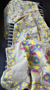 Cotton Jamdaani  - Beige Tan Multi Colored 3