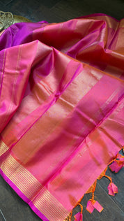 Pure Silk Kanjivaram 2 Gm Zari - Magenta Gold Zari