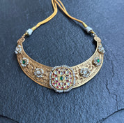 Silver Chitai 925 Hasli - Jadau Gold Tone