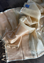Kora Silk Banarasi - Beige Multicolor Border