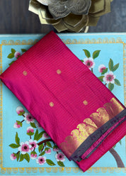 Pure Silk Kanjivaram - Dark Magenta Pink