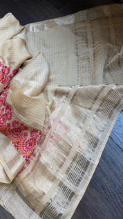 Designer Crepe Silk - Tan Embroidered