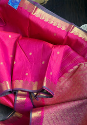 Pure Silk Kanjivaram - Dark Magenta Pink