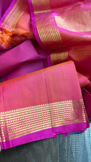 Pure Silk Kanjivaram 2 Gm Zari - Magenta Gold Zari