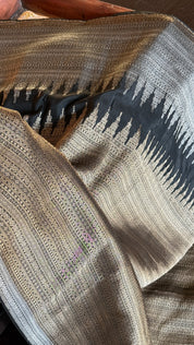 Designer Soft Silk Brocade Banarasi - Black Gold Zari