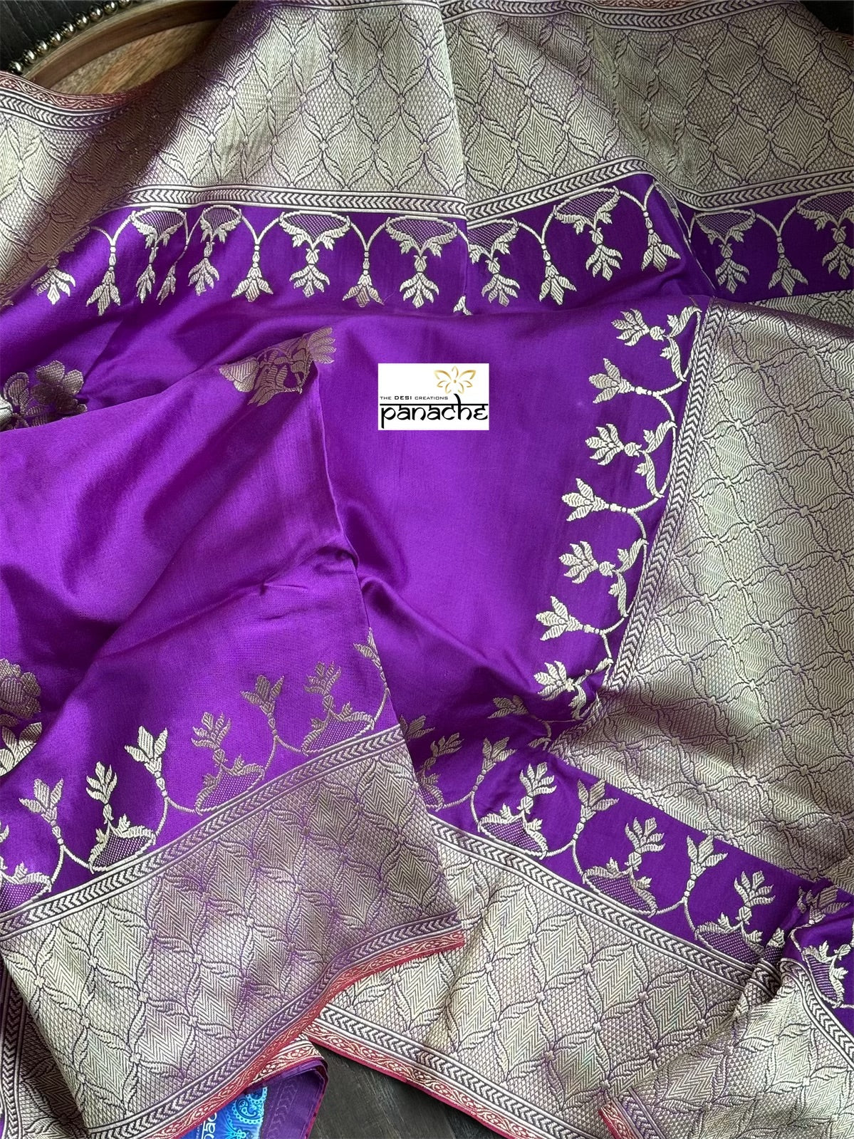 Pure Silk Katan Banarasi- Purple