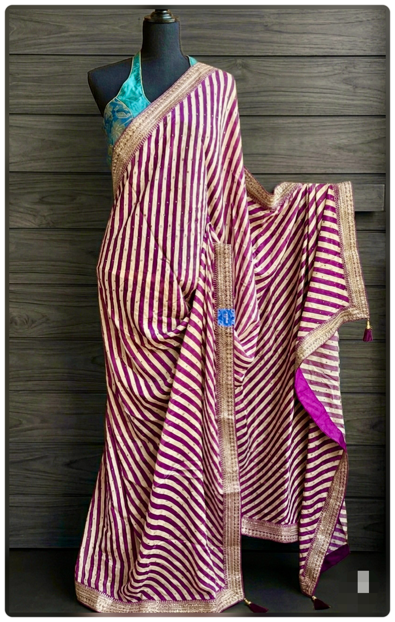 Designer Georgette- Purple Leheriya