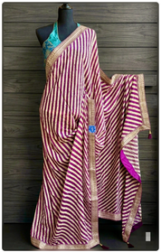 Designer Georgette- Purple Leheriya