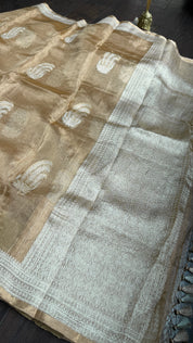 Pure Tissue Silk Banarasi - Golden Khadhua Woven