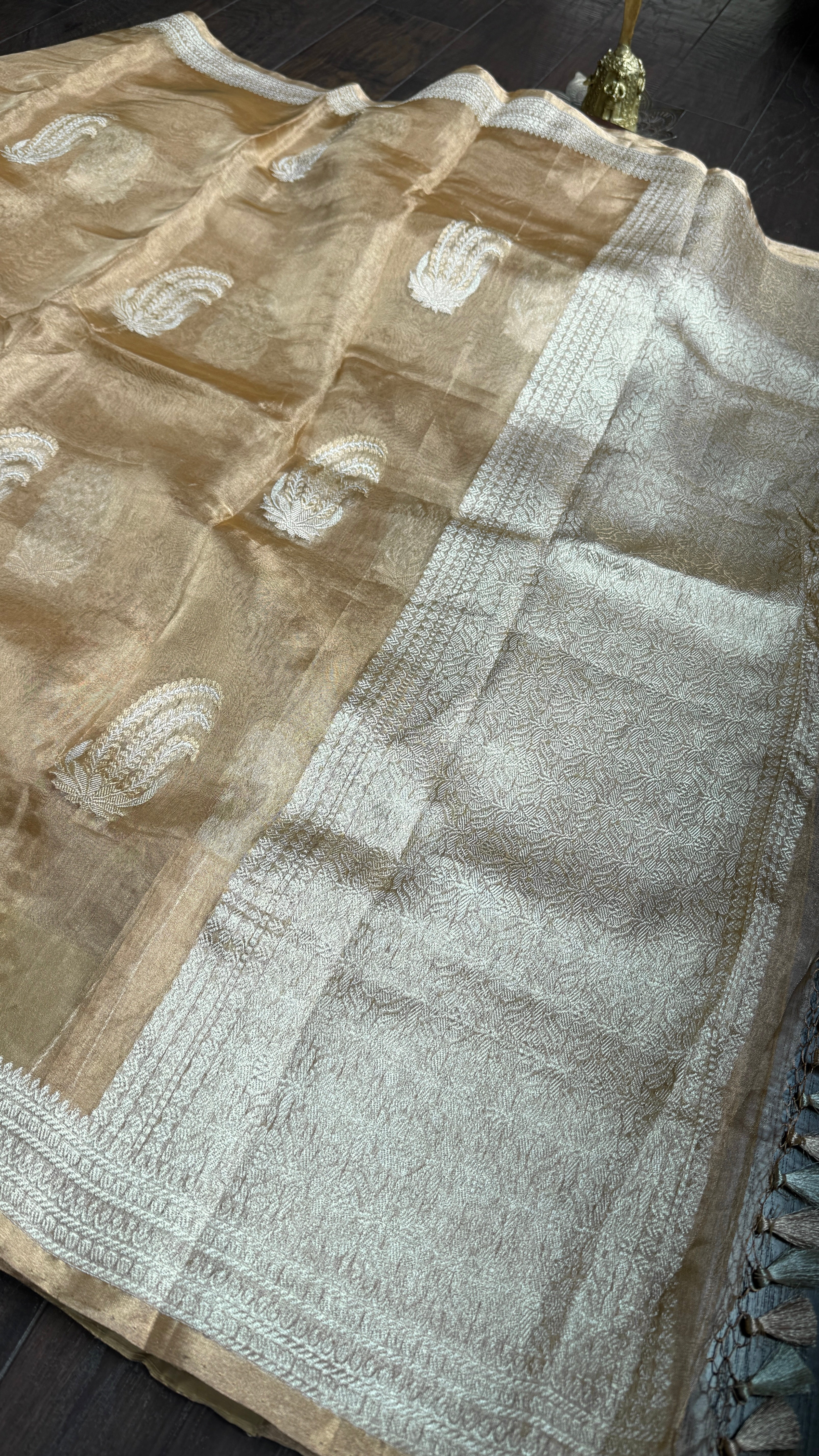Pure Tissue Silk Banarasi - Golden Khadhua Woven