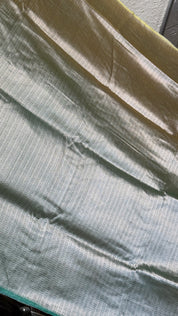 Designer Soft Silk Brocade Banarasi - Sea Green Pista Golden Tie-Dye
