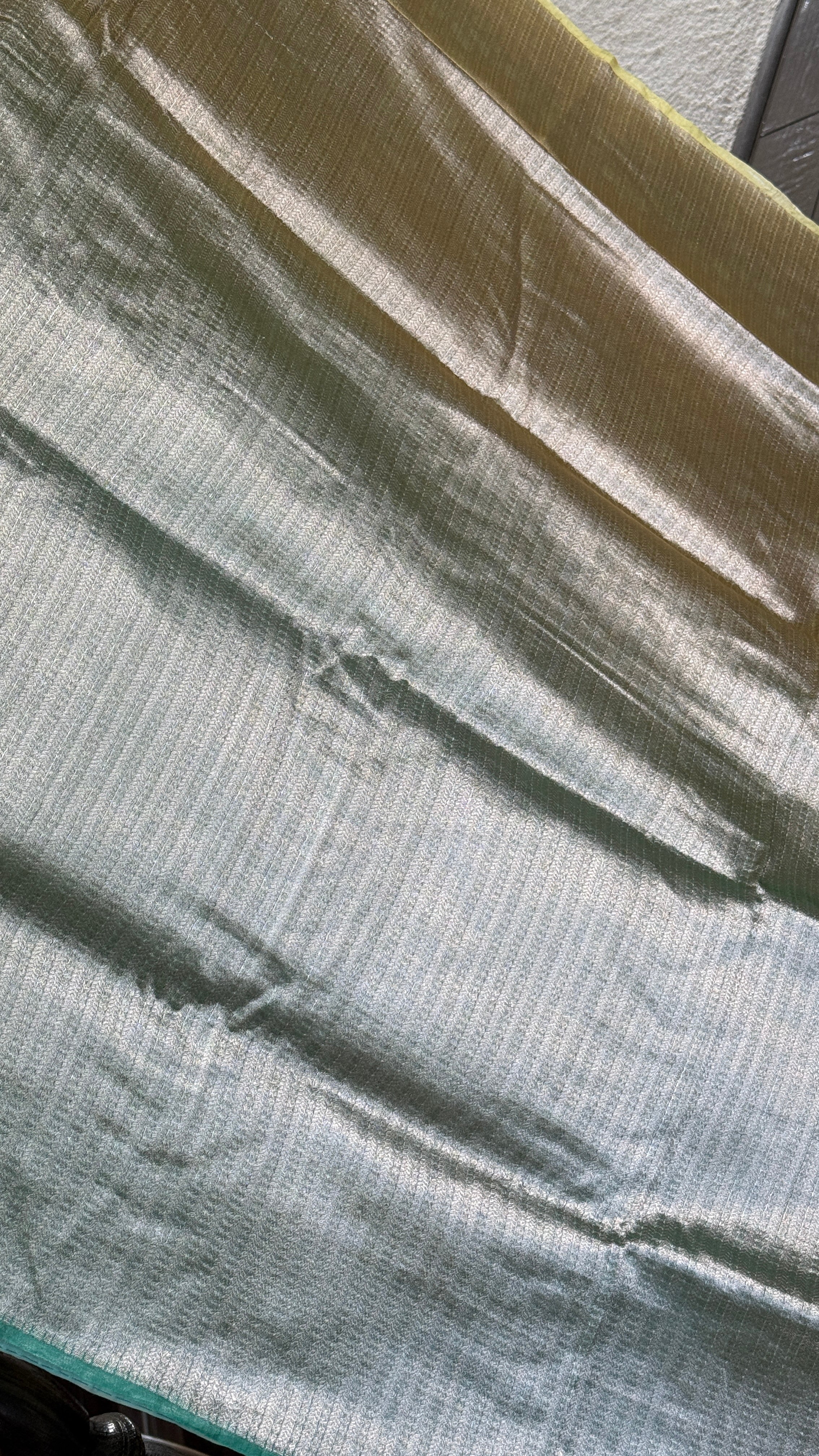 Designer Soft Silk Brocade Banarasi - Sea Green Pista Golden Tie-Dye