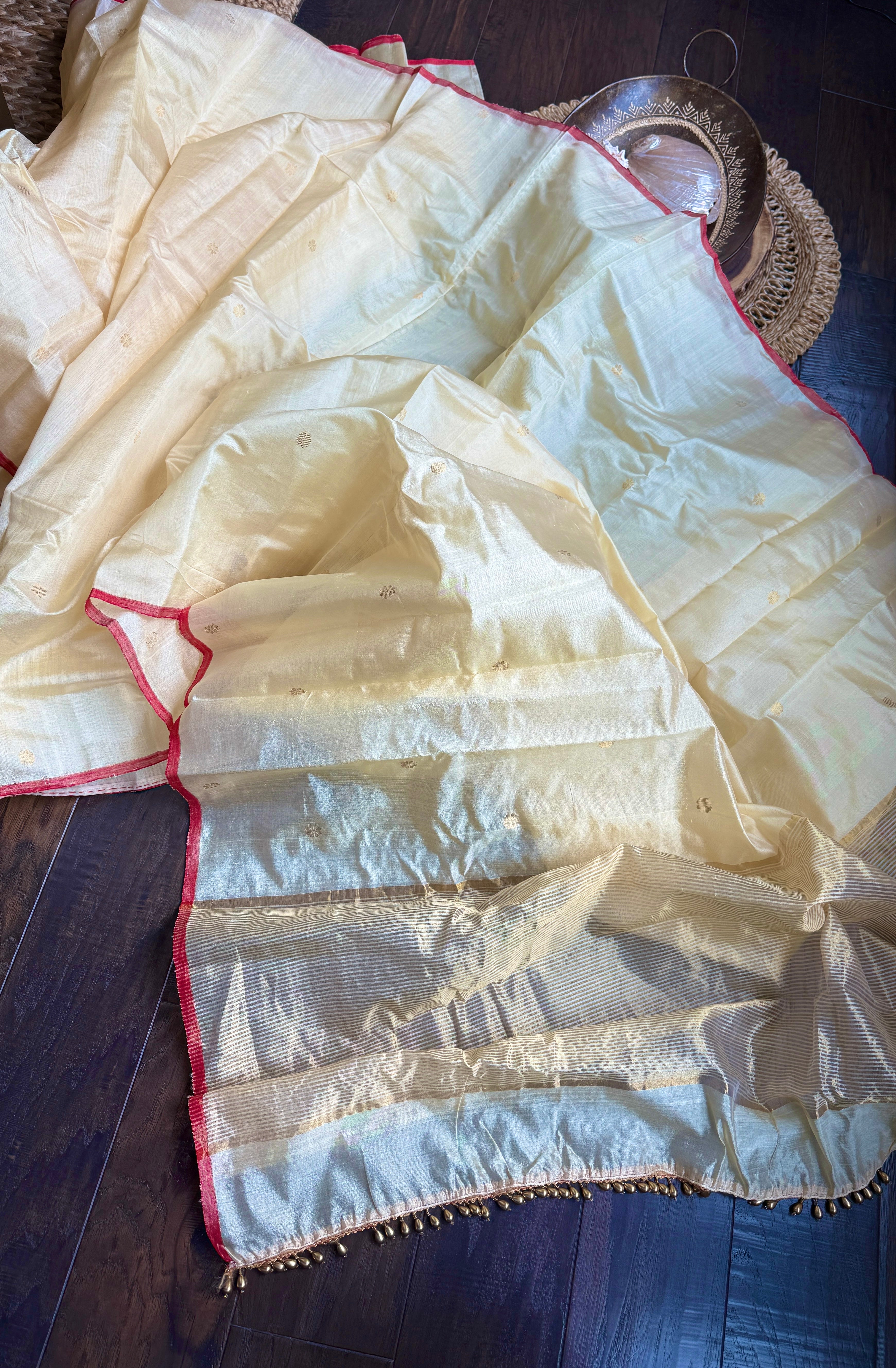 Chanderi Pattu Silk - Light Butter Yellow
