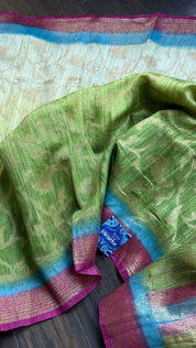 Gicha Tassur Silk Banarasi - Beige Green Shaded