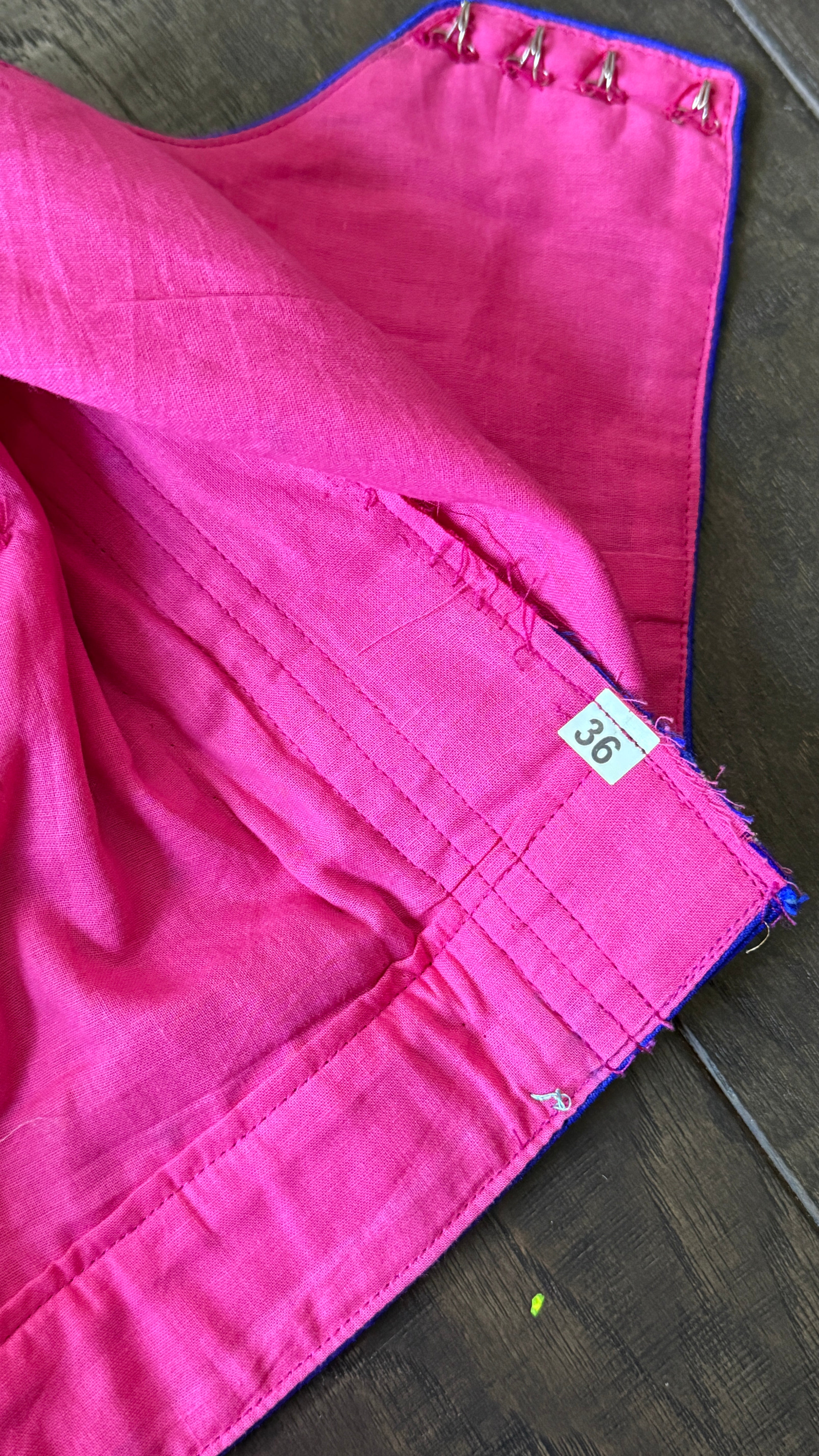 Designer Blouse - Pink Blue Golden Zari