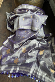 Tissue Organza Silk Banarasi - Purple
