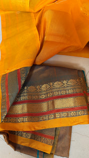 Pure SICO Gadwal - Sunrise Yellow Teal Blue