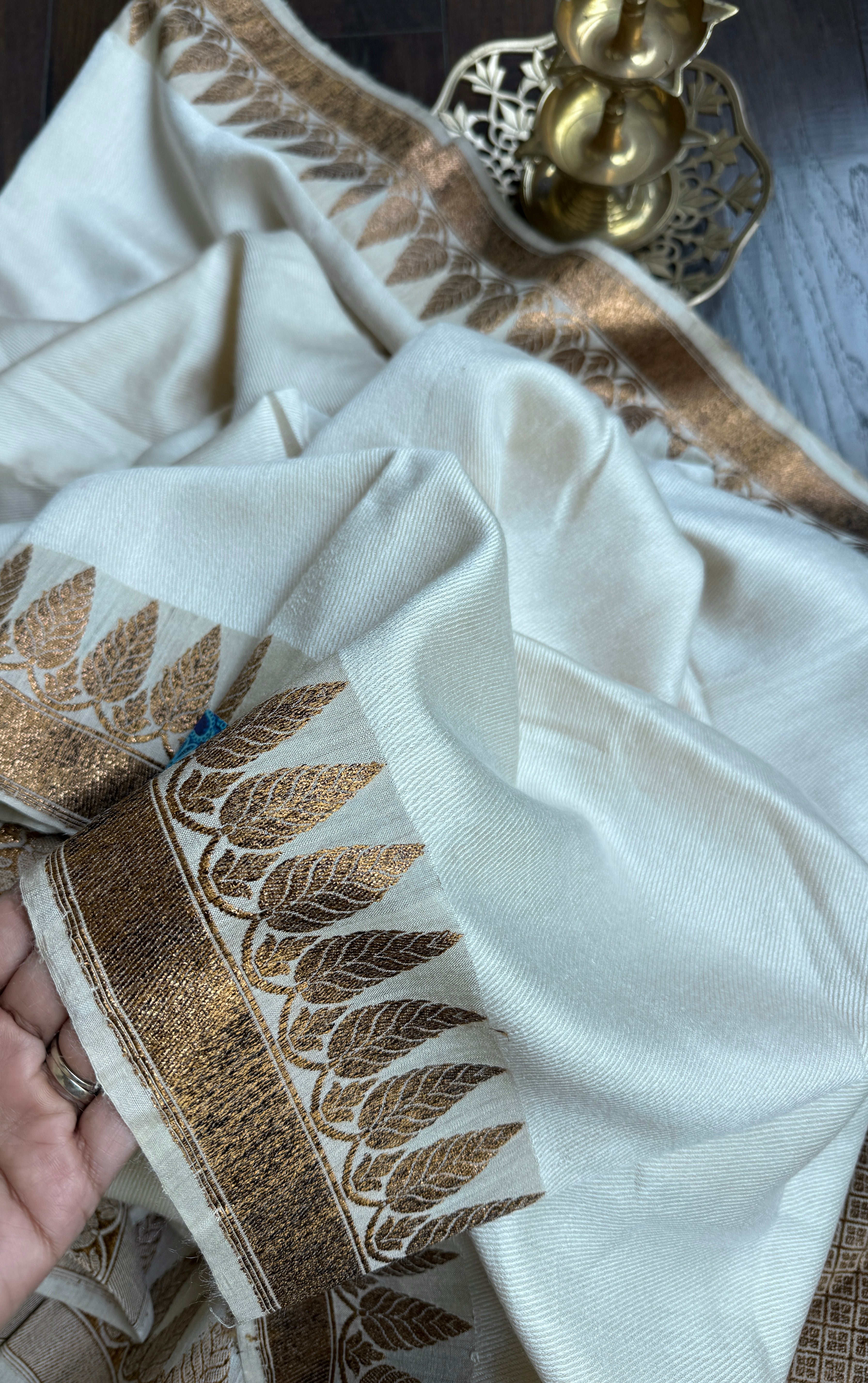 Tussar Silk Banarasi - Ivory Antique Zari