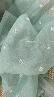 Tissue Linen - Mint Embroidered