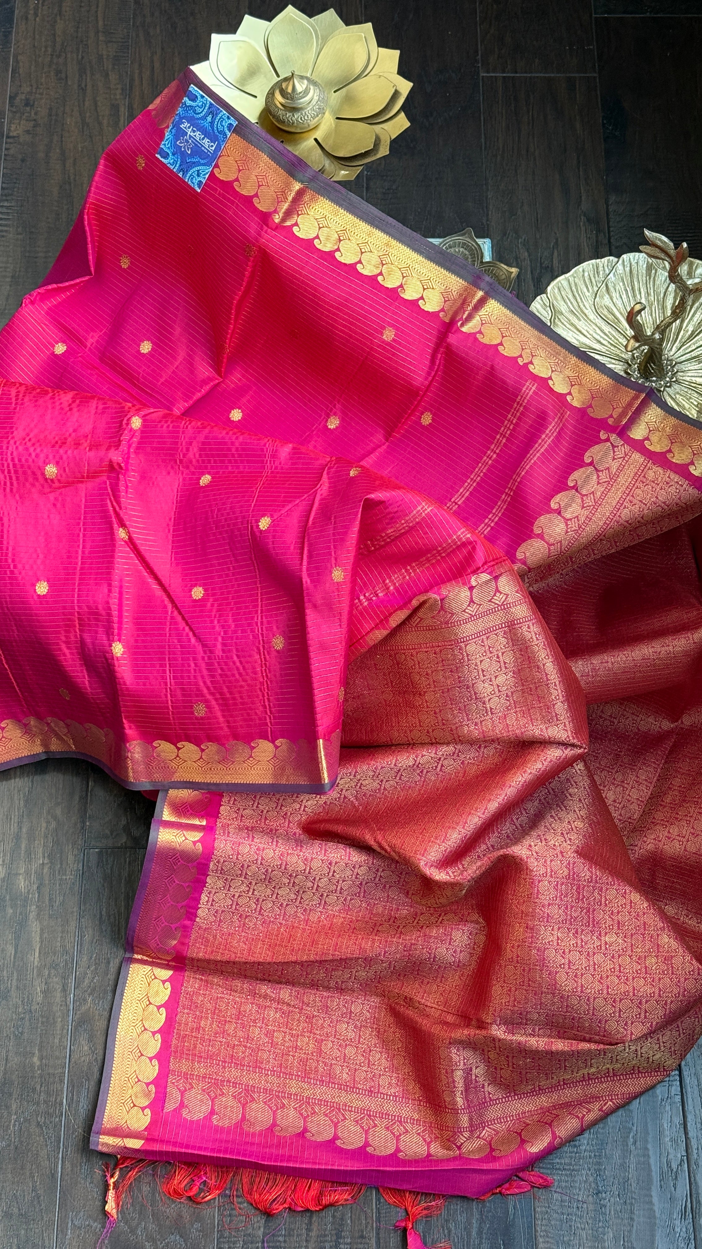 Pure Silk Kanjivaram - Dark Magenta Pink